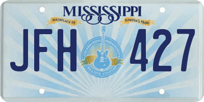 MS license plate JFH427