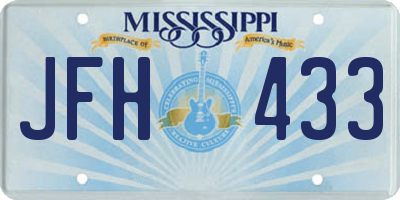 MS license plate JFH433