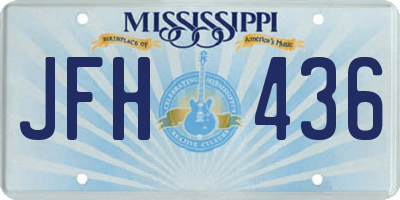 MS license plate JFH436