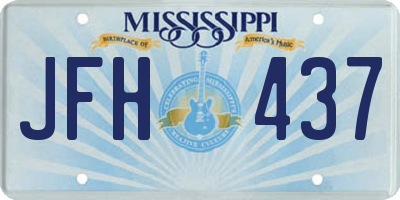 MS license plate JFH437