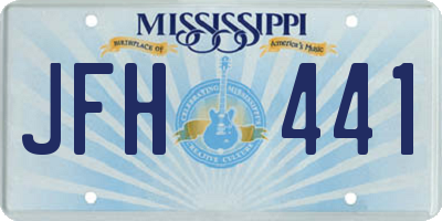 MS license plate JFH441
