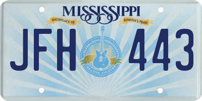 MS license plate JFH443