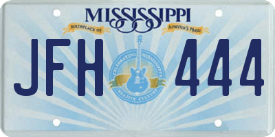 MS license plate JFH444