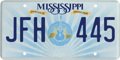 MS license plate JFH445