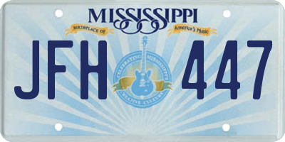MS license plate JFH447