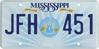 MS license plate JFH451