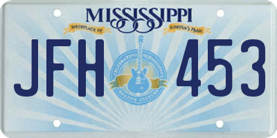 MS license plate JFH453