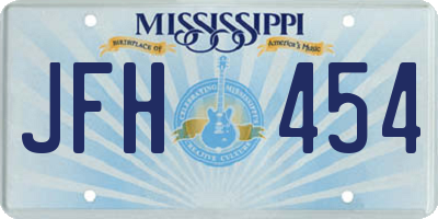 MS license plate JFH454