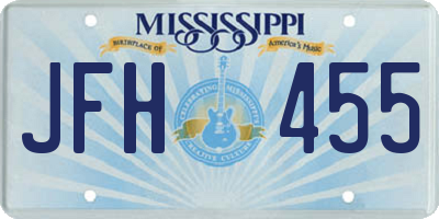 MS license plate JFH455