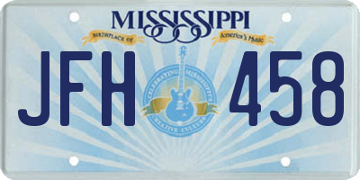 MS license plate JFH458