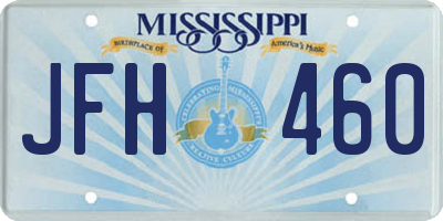 MS license plate JFH460