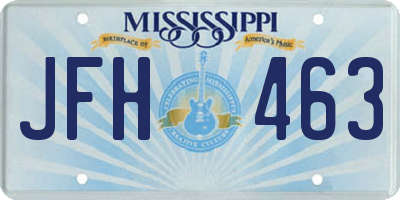 MS license plate JFH463