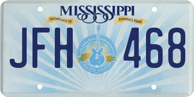 MS license plate JFH468
