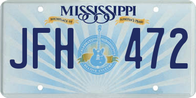 MS license plate JFH472