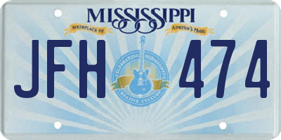 MS license plate JFH474