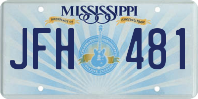 MS license plate JFH481