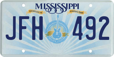 MS license plate JFH492