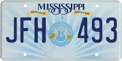 MS license plate JFH493