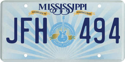 MS license plate JFH494