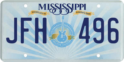 MS license plate JFH496