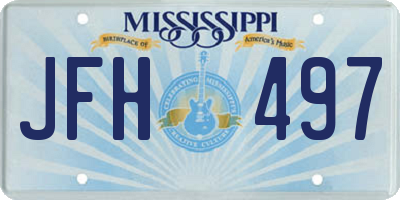 MS license plate JFH497