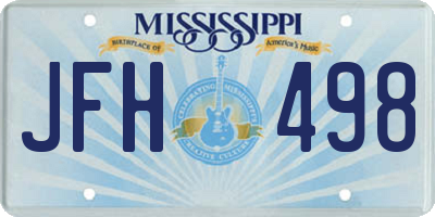 MS license plate JFH498
