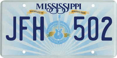 MS license plate JFH502