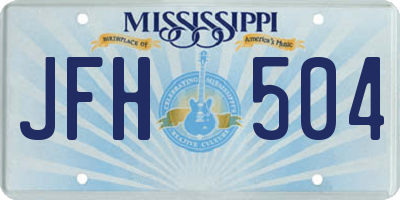 MS license plate JFH504