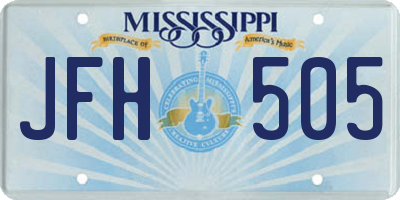 MS license plate JFH505