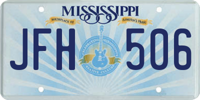 MS license plate JFH506
