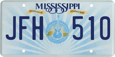 MS license plate JFH510