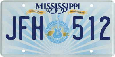 MS license plate JFH512