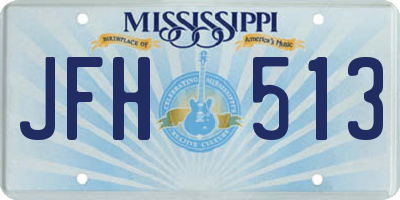 MS license plate JFH513