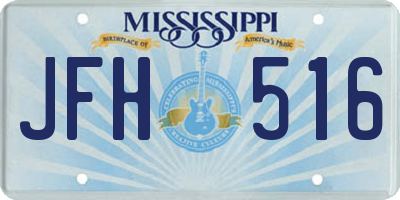 MS license plate JFH516