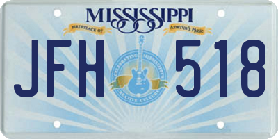 MS license plate JFH518