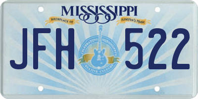MS license plate JFH522