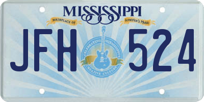 MS license plate JFH524