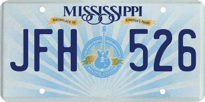 MS license plate JFH526