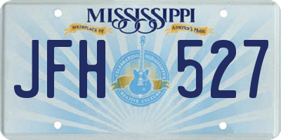 MS license plate JFH527