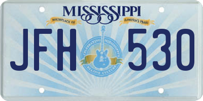 MS license plate JFH530