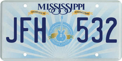 MS license plate JFH532