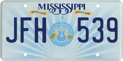 MS license plate JFH539
