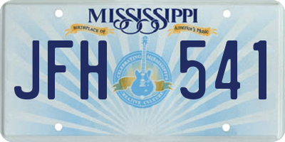 MS license plate JFH541
