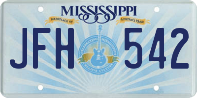 MS license plate JFH542