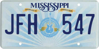 MS license plate JFH547
