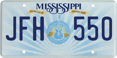 MS license plate JFH550