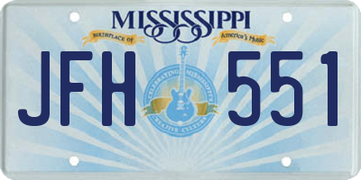 MS license plate JFH551