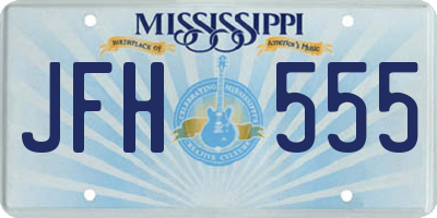 MS license plate JFH555