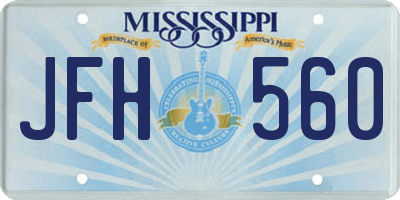 MS license plate JFH560