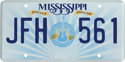 MS license plate JFH561